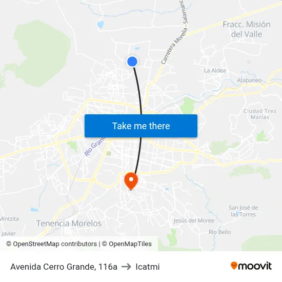 Avenida Cerro Grande, 116a to Icatmi map