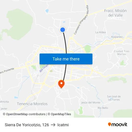 Sierra De Yoricotzio, 126 to Icatmi map