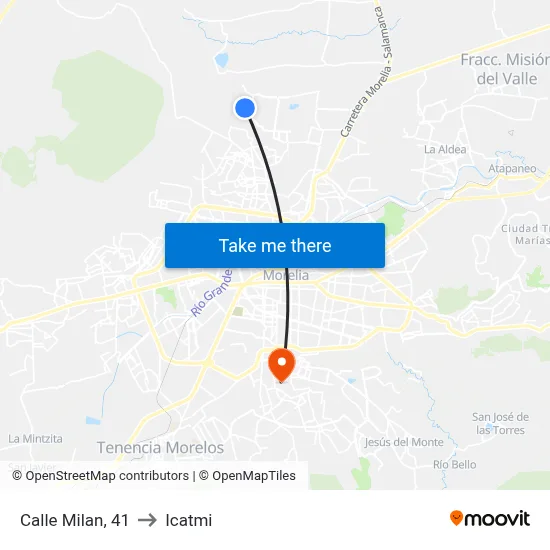Calle Milan, 41 to Icatmi map