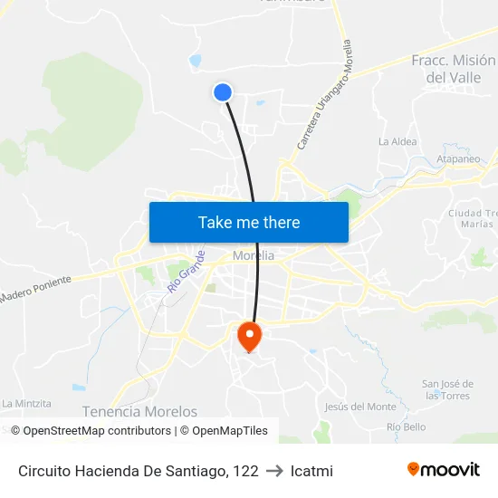 Circuito Hacienda De Santiago, 122 to Icatmi map