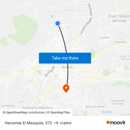 Hacienda El Mezquite, 572 to Icatmi map