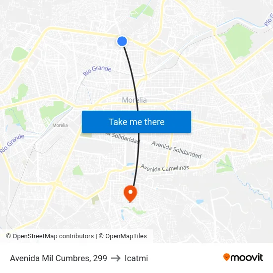 Avenida Mil Cumbres, 299 to Icatmi map