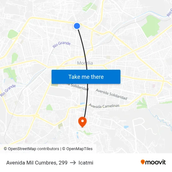 Avenida Mil Cumbres, 299 to Icatmi map