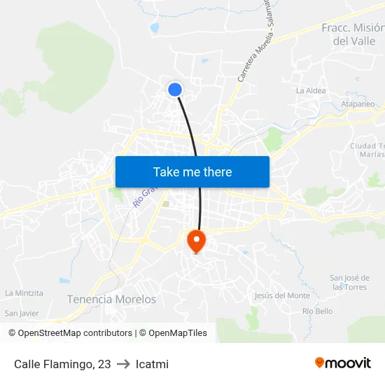 Calle Flamingo, 23 to Icatmi map