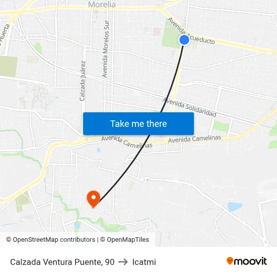Calzada Ventura Puente, 90 to Icatmi map