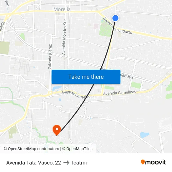 Avenida Tata Vasco, 22 to Icatmi map