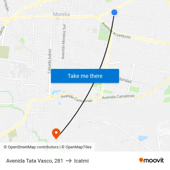 Avenida Tata Vasco, 281 to Icatmi map