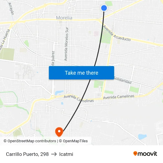 Carrillo Puerto, 298 to Icatmi map