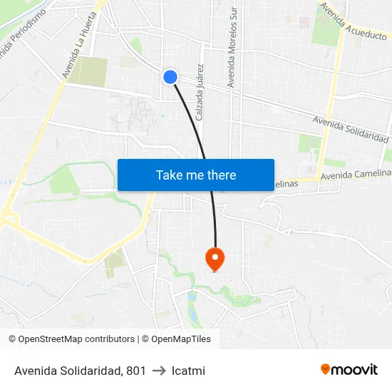 Avenida Solidaridad, 801 to Icatmi map