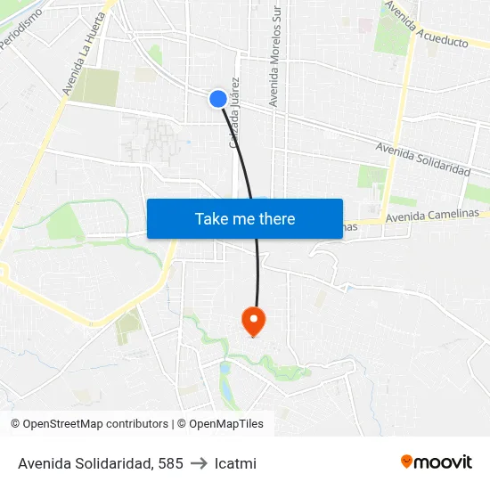 Avenida Solidaridad, 585 to Icatmi map