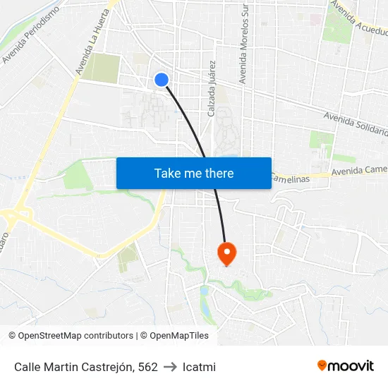 Calle Martin Castrejón, 562 to Icatmi map