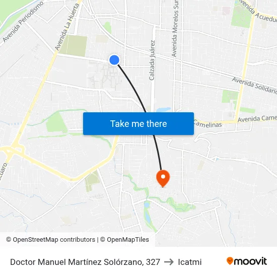 Doctor Manuel Martínez Solórzano, 327 to Icatmi map