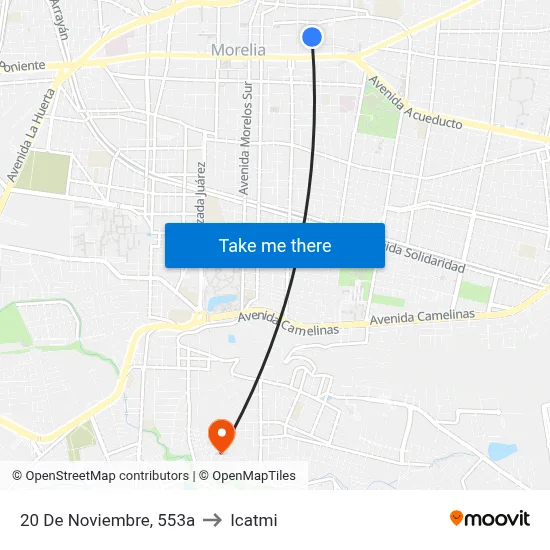 20 De Noviembre, 553a to Icatmi map