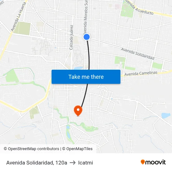 Avenida Solidaridad, 120a to Icatmi map