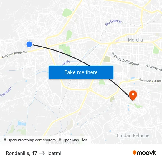 Rondanilla, 47 to Icatmi map
