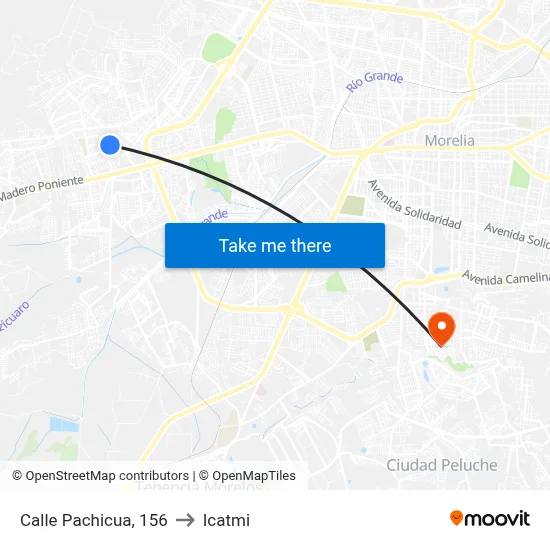 Calle Pachicua, 156 to Icatmi map