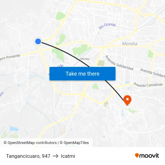 Tangancicuaro, 947 to Icatmi map