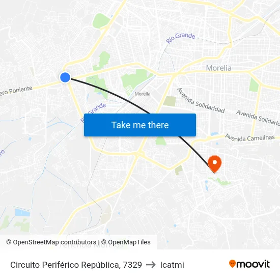 Circuito Periférico República, 7329 to Icatmi map