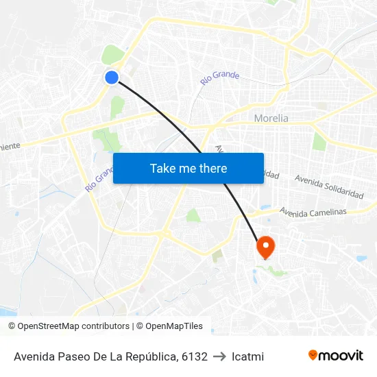 Avenida Paseo De La República, 6132 to Icatmi map