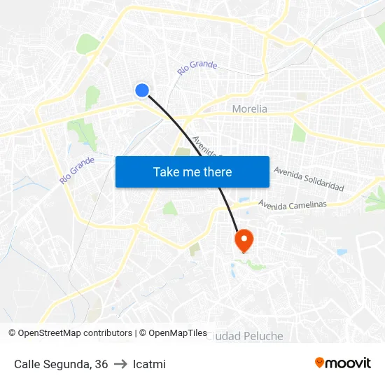 Calle Segunda, 36 to Icatmi map