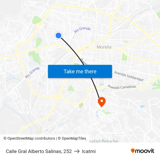 Calle Gral Alberto Salinas, 252 to Icatmi map