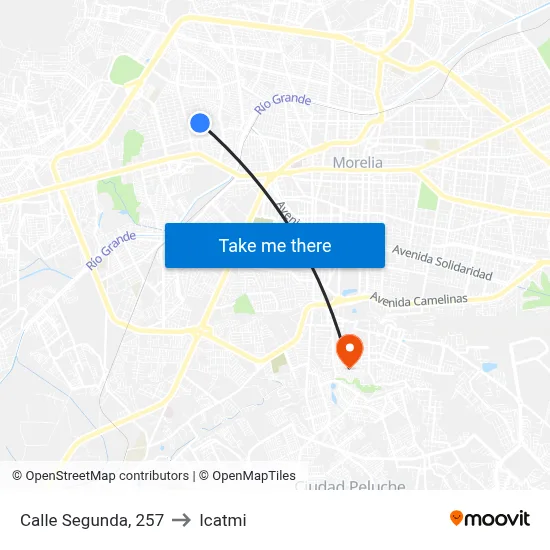 Calle Segunda, 257 to Icatmi map