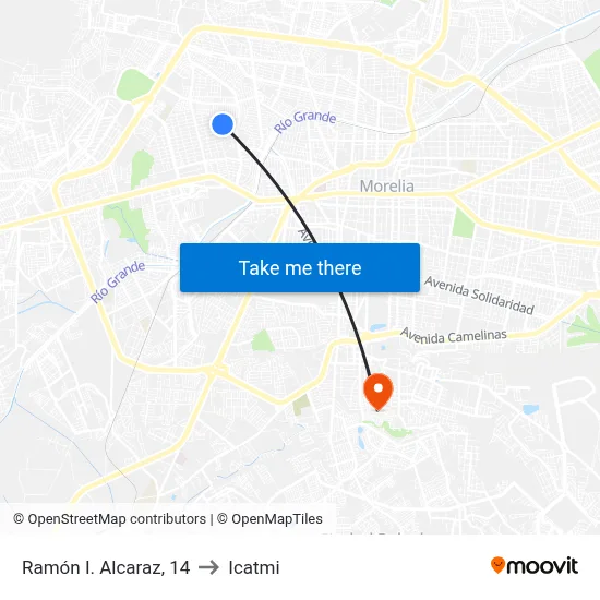 Ramón I. Alcaraz, 14 to Icatmi map