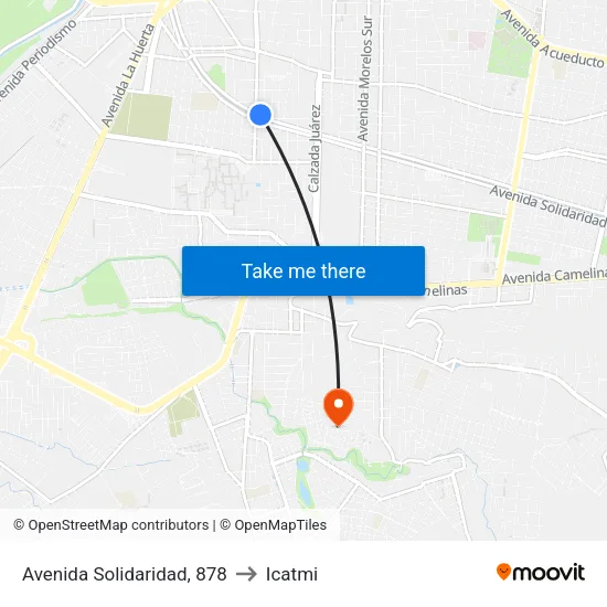Avenida Solidaridad, 878 to Icatmi map