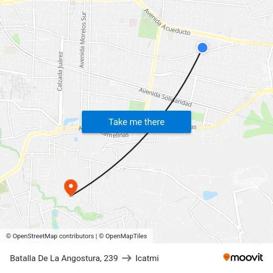 Batalla De La Angostura, 239 to Icatmi map