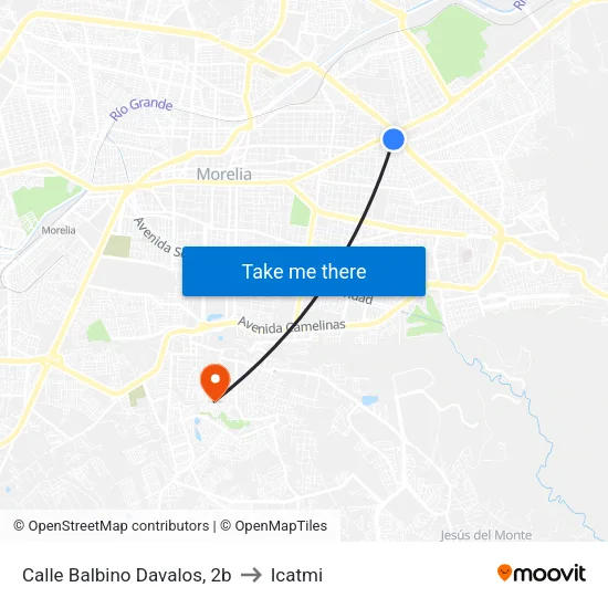 Calle Balbino Davalos, 2b to Icatmi map