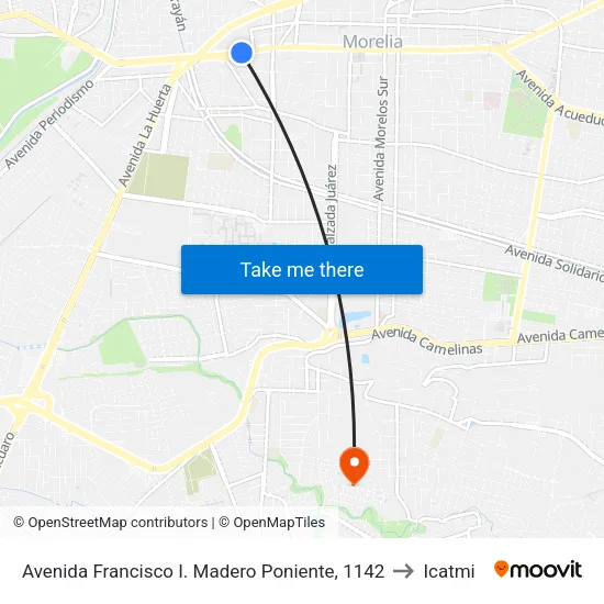 Avenida Francisco I. Madero Poniente, 1142 to Icatmi map