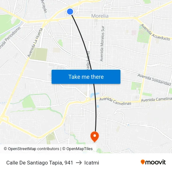 Calle De Santiago Tapia, 941 to Icatmi map