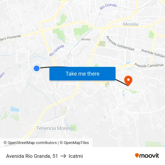 Avenida Río Grande, 51 to Icatmi map