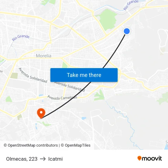 Olmecas, 223 to Icatmi map