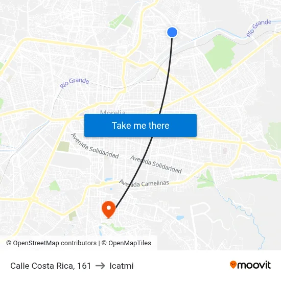 Calle Costa Rica, 161 to Icatmi map