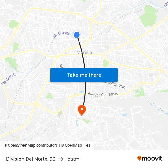 División Del Norte, 90 to Icatmi map