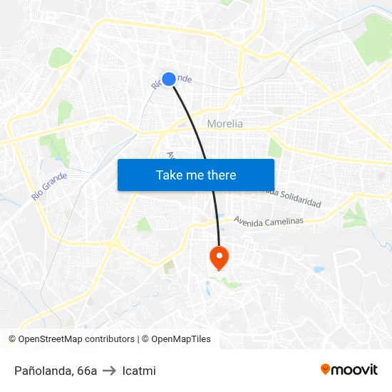 Pañolanda, 66a to Icatmi map