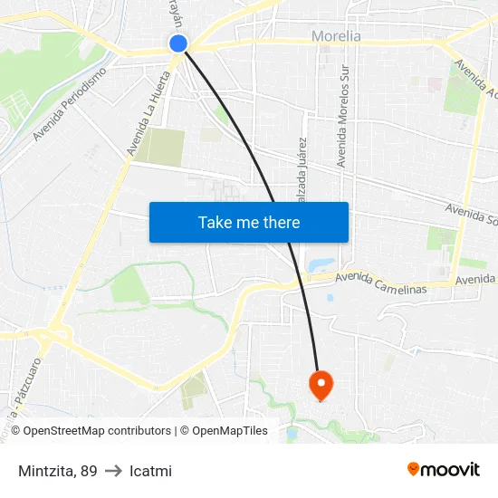 Mintzita, 89 to Icatmi map