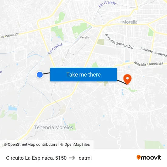 Circuito La Espinaca, 5150 to Icatmi map
