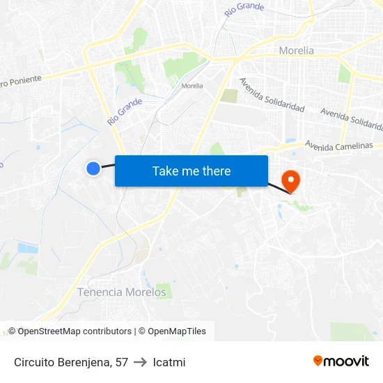 Circuito Berenjena, 57 to Icatmi map