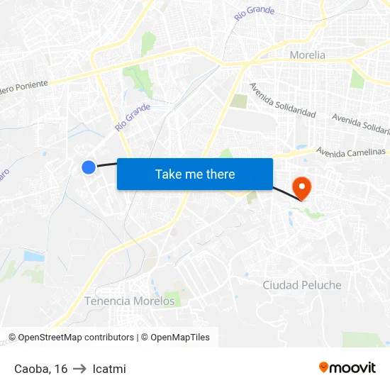Caoba, 16 to Icatmi map