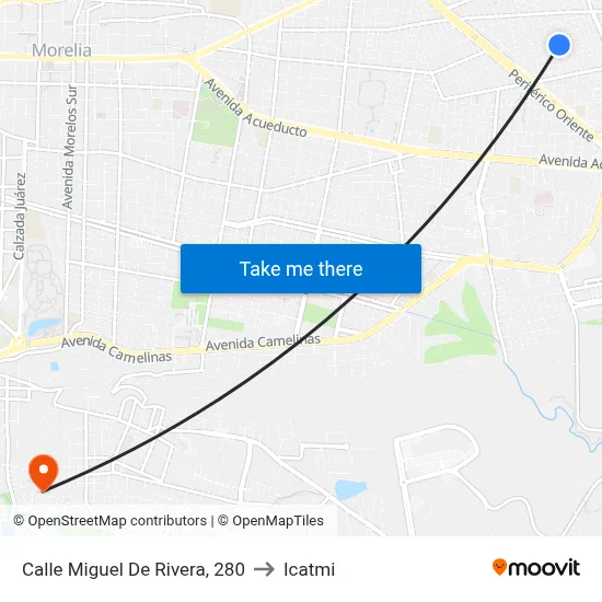 Calle Miguel De Rivera, 280 to Icatmi map