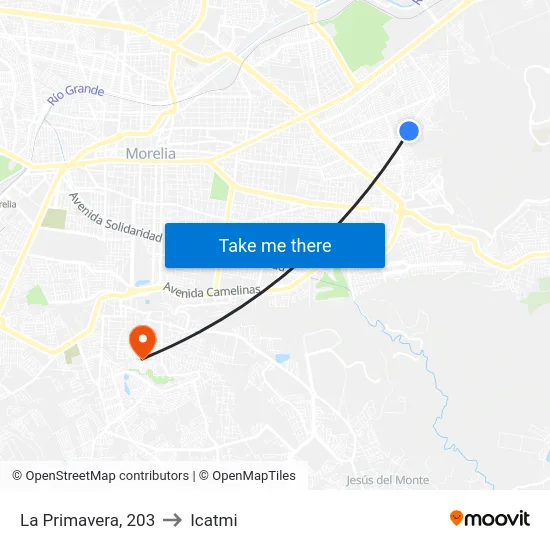 La Primavera, 203 to Icatmi map