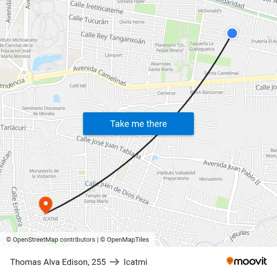 Thomas Alva Edison, 255 to Icatmi map