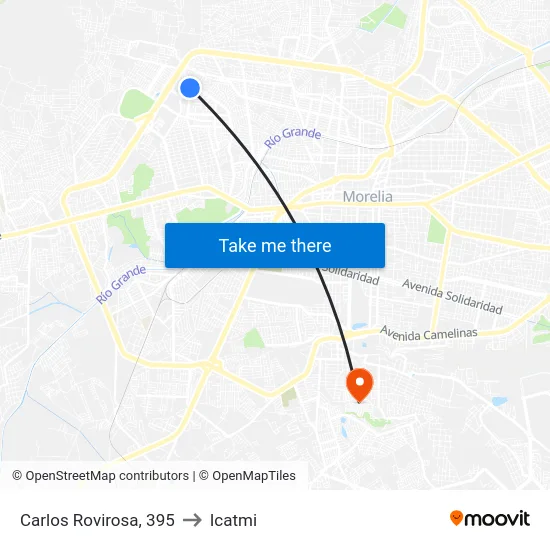 Carlos Rovirosa, 395 to Icatmi map