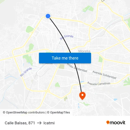 Calle Balsas, 871 to Icatmi map