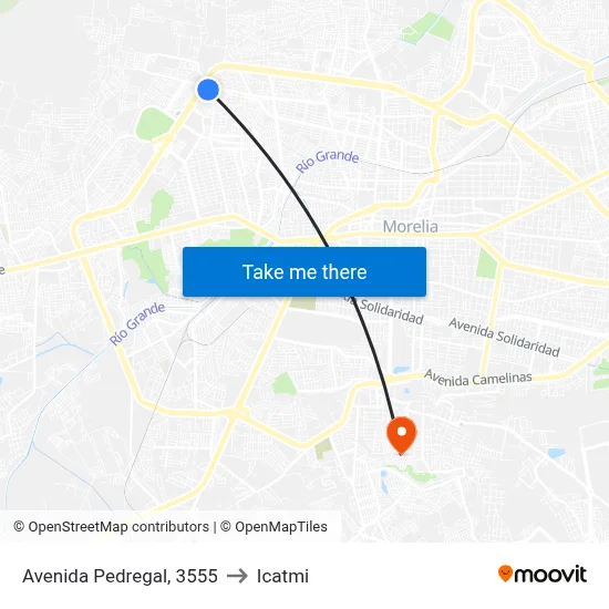 Avenida Pedregal, 3555 to Icatmi map