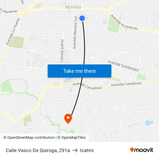 Calle Vasco De Quiroga, 291a to Icatmi map