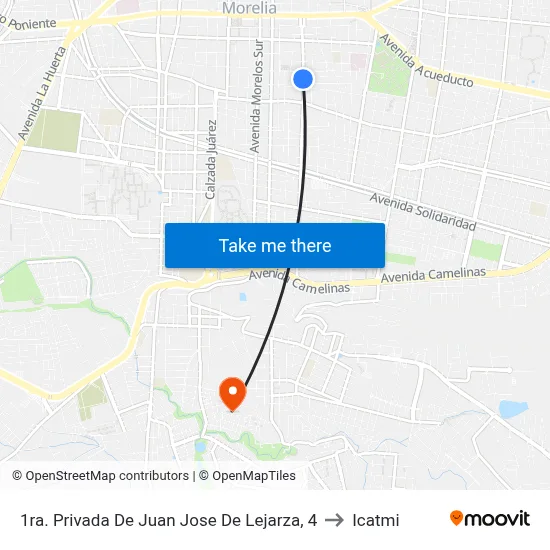 1ra. Privada De Juan Jose De Lejarza, 4 to Icatmi map