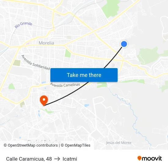Calle Caramicua, 48 to Icatmi map